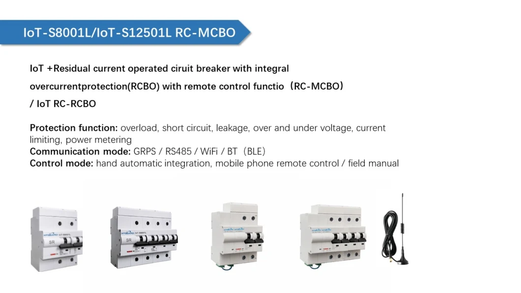 RS485 4G 16A-80A 6ka Iot Smart RCBO Factory Supply Directly