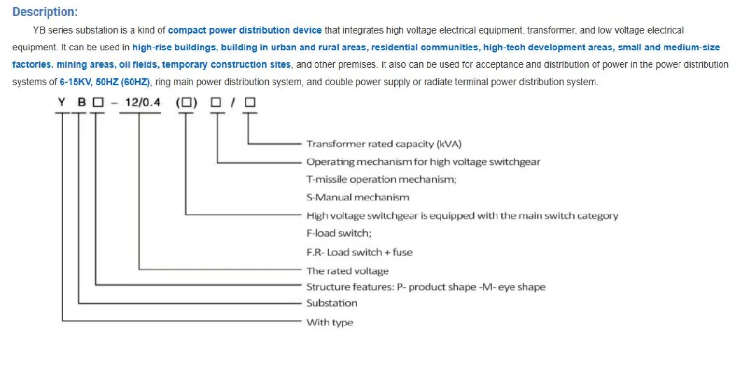 Steel Plate Type Outdoor Pre-Installed Substation