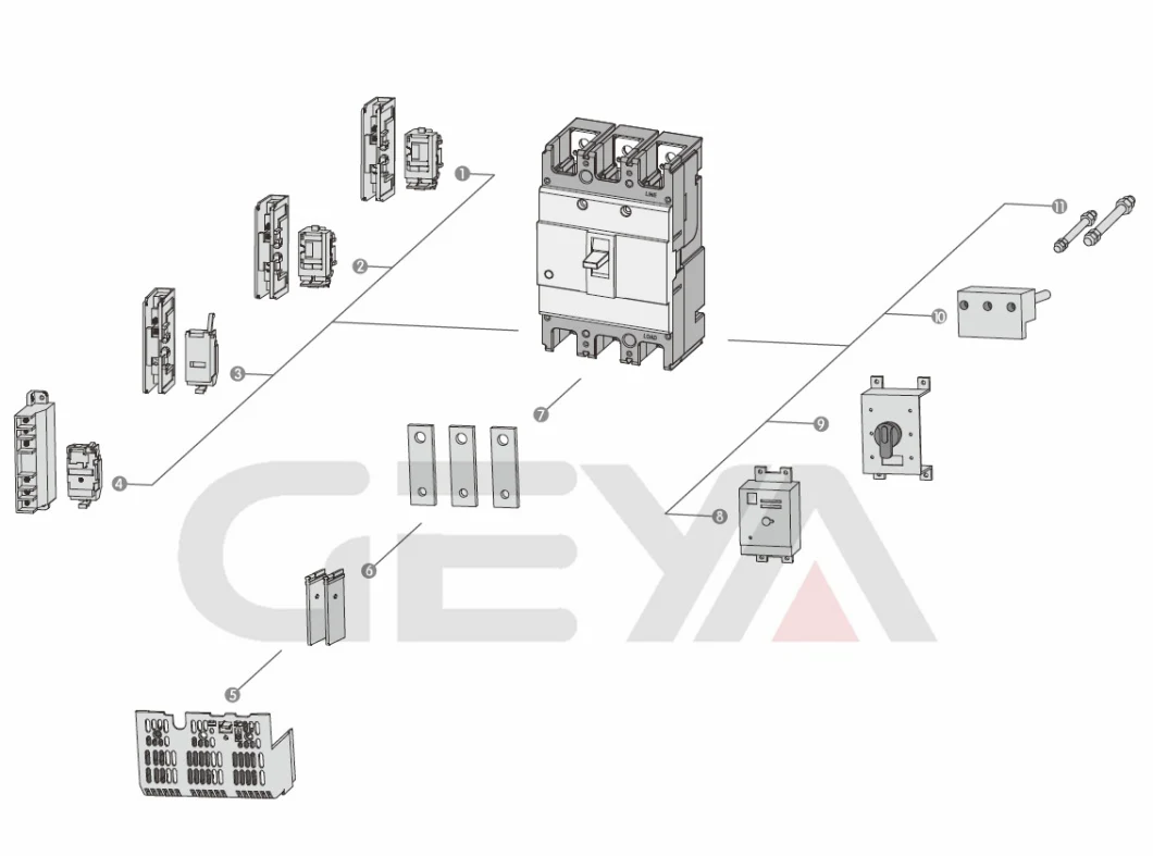 MCCB 630A 3p Molded Case Circuit Breaker From China Supplier Black Color 4p MCCB CE Test New Design Circuit Breaker