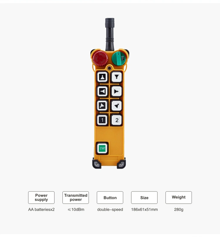 Telecontrol Uting 8 Two-Step Radio Remote Push Buttons F24-8d