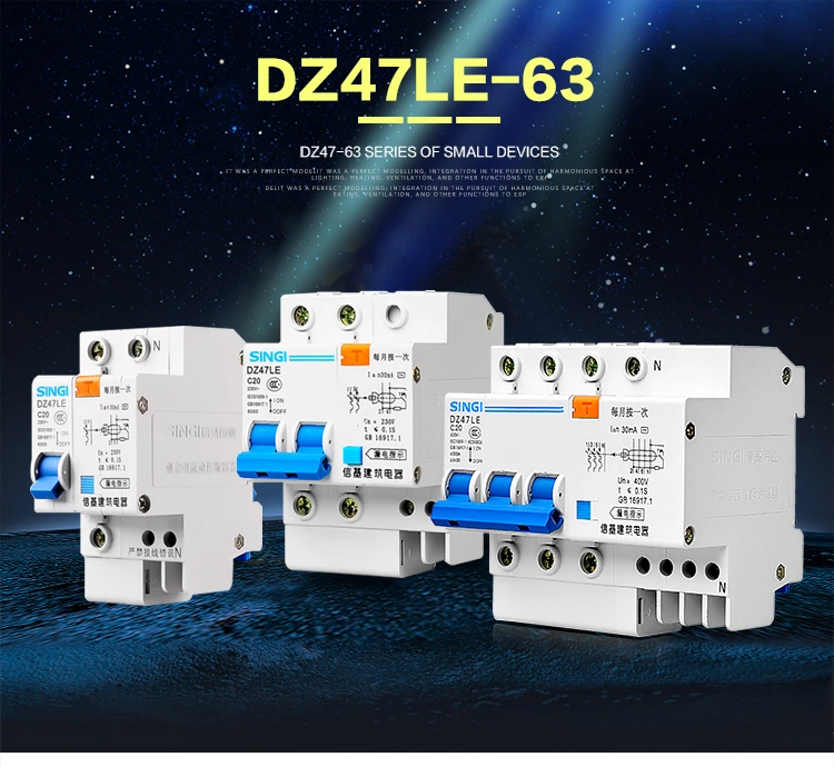 Conventional Breaker Circuit-Breaker Failure Protection Singi Circuit Breakers RCBO Dz47le-63