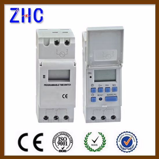 Rail DIN numérique LCD Ahc15A 180-250V Minuterie Minuterie