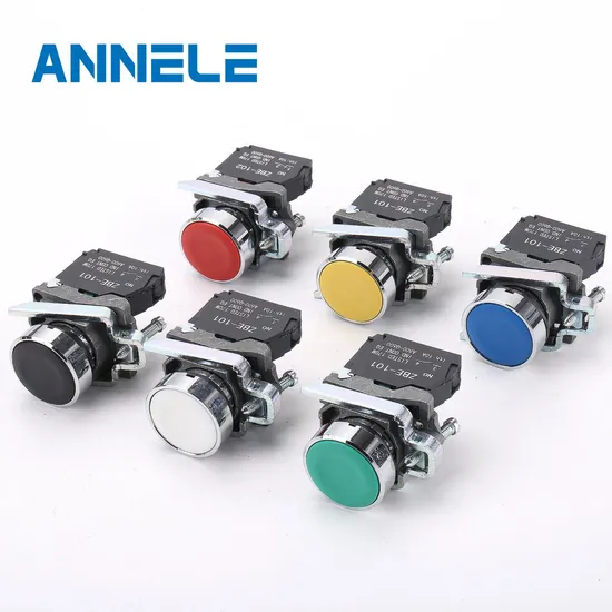 Bouton poussoir à ressort de rappel de 22 mm Bouton rond Bouton poussoir plat